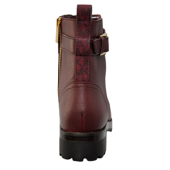Michael Kors Kincaid Leather Combat Boot Lace Up Bootie Merlot 6/6.5/7/7.5/8 Nib - Picture 4 of 11